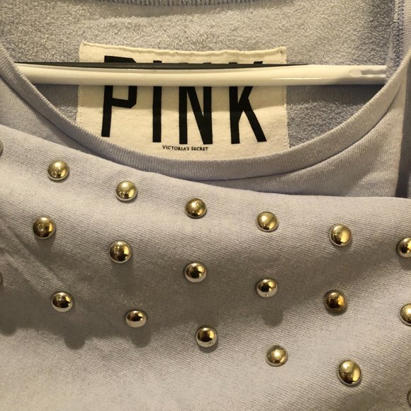 PINK Victoria's Secret Light Purple Long Sleeve with Stud Detailing Size L - Picture 2 of 3